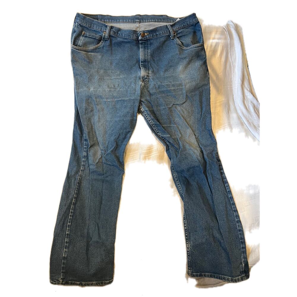 Wrangler Straight Fit Blue Jeans Mens 42x32